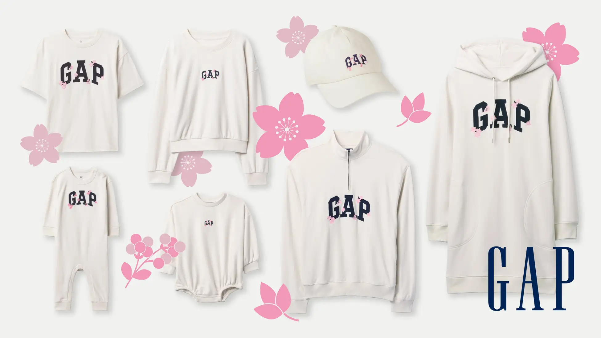 GAPの「日本限定」SAKURAコレクション 1/21～【ウィメンズ、メンズ、キッズ、トドラー、ベビー】