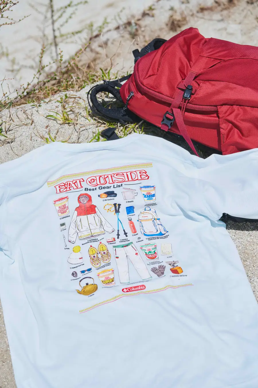 カップヌードル x Columbia 冷却コラボTシャツ【アウトドアウェア】